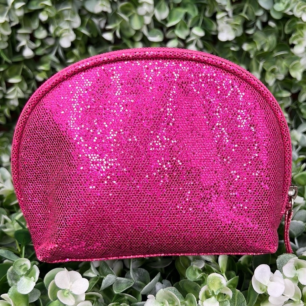 Glitter Pink Sparkly Metallic Cosmetic Bag